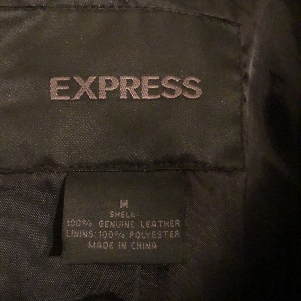 Preloved Express Men 100%Leather Jacket Medium - image 7